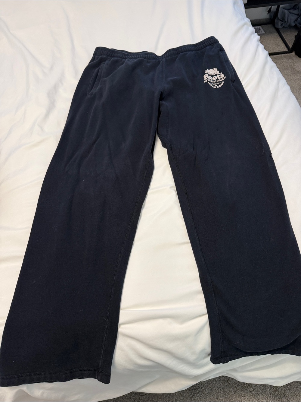 Roots Men's Dark Navy Jogger Sweatpants with Logo